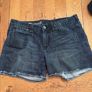 Madewell Blue Jean Shorts with Distressed Hem